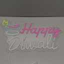 Diwali Neon Sign Festival Oil Lamp Shape LED Light Signs Backdrop Decorations for Home Neon Signs for Wall Room Bedroom Decor (Happy Diwali)