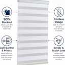 Cordless Zebra Blinds for Indoor Windows Blackout Roller Shades Free Stop, 29"W x 72"H