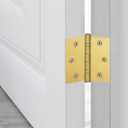 VOLUKA 6 Pack Ball Bearing Door Hinges, 3.5''X 3.5'' Stainless Steel Door Hinges, Non Removable Pin Heavy Duty Door Hinges for Exterior & Interior Doors, Smooth and Quiet. (Gold)