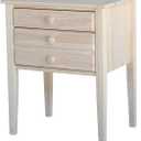IC International Concepts Solid Wood Accent Table With Drawers, Unfinished, 24"W x 18"D x 29"H