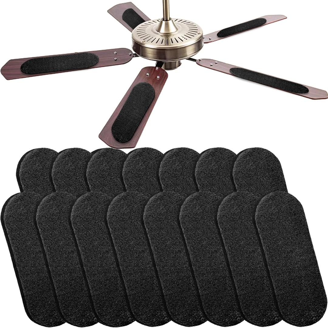 15 Pcs Ceiling Fan Filters for Blades, Easy-Stick Activated Coconut Shell Carbon Air Filter, Universal Ceiling Fan Air Filter Pads for Home Office Common Household Contaminants