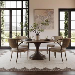 Nuloom Delphira Brown Bordered Woven Wool Area Rug, 5' x 8'
