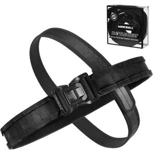 WarBull Tactical Battle Molle Belt, 2'' Quick Release Gun Belt w/ Secure Locking & 1.57'' EDC Inner Belt, Heavy Duty Combat Outer Belt, Duty Belt for Law Enforcement, Security, Shooter -Black M