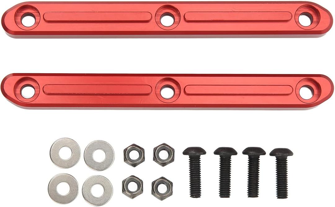 Roof Rails, 2PCS RC Roof Rails Aluminium Alloy RC Body Roof Rails Compatible with ARRMA 1/5 Outcast Kraton 8s(Red)
