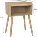 MaxSmeo Nightstand, Mid Century Modern Side Table Bedroom with Storage, Small End Bedside Table with Solid Wood Legs for Living Room, Office Small Spaces (Rustic Walnut)