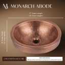 Monarch Abode Bathroom Sink 17-Inch Oval Skirted Drop In Bathroom Sink, Top Mount Hand Hammered Pure Copper Vanity Sinks for Countertop, Powder Room or Restroom, Drop in Sinks for Bathrooms