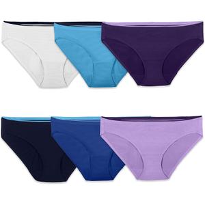 Fruit of the Loom Women's Breathable Underwear, Moisture Wicking Keeps You Cool & Comfortable (6, Micro Mesh - Bikini - 6 Pack - Colors May Vary)