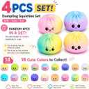 4Pcs Dumpling Squishies Mystery Box,18 Colors Random Mystery Glitter Dumpling Squishies Toy Gift Box,Colorful Dumplings Stress Balls Fidget Sensory Toy Desk Toys for Adults (Random 4 Colors)