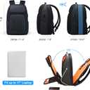 FENRUIEN 17 Inch Travel Backpack for Men, Expandable Water Resistant Computer Backpack with USB Port, Black Laptop Bag for Business/College/Work, Medium