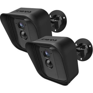 Frienda Black 360 Degree Adjustable Wall Mount Bracket and Silicone Protective Skin for Blink Xt Indoor Outdoor Security Camera (2, Black)