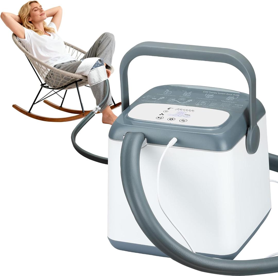 Cold Therapy System, Ice Therapy Machine Post-Surgery, Quiet Ice Machine After Knee Surgery, with a Universal Pad for Knee, Elbow, Ankle, Shoulder and Lumbar