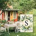 4 x AVOIN colorlife Monogram Letter S Floral Garden Flag 12x18 Inch Double Sided Outside, Family Last Name Initial Yard Outdoor Decoration