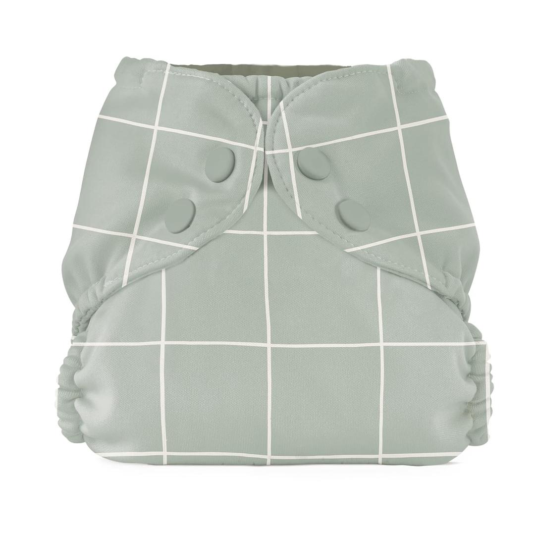 Esembly Cloth Diaper Outer, Swim and Waterproof Cloth Diaper Cover, Leak-Proof and Breathable Layer, Reusable with Snap Closure - Size 1 (7-17lbs), Lattice