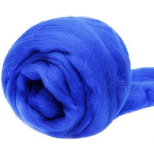 3.53oz Wool Roving Yarn, Wool Felting Supplies, Pure Wools, Chunky Yarn, Spinning Wool Roving for Needle Felting Wet Felting DIY Hand Spinning (Dark Blue)