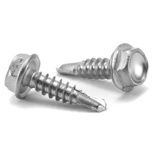 #10 x 3/4" Sheet Metal Screws 100PCS 410 Stainless Steel Hex Washer Head Fast Self Tapping Screws by SG TZH