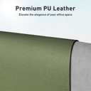 Aothia Faux Leather Desk Mat Large Mouse Pad, Non-Slip PU Leather Blotter, Waterproof Writing Surface for Office and Home (Olive Green, 47.2" x 23.6")