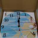 12 Inch Coastal Beach Themed Wall Clock with Seashell and Starfish Clock Dial,Battery Operated and Silent Non-Ticking Clock Movement,Round Decorative Clock for Home, Livringroom and Bedroom