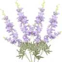4Pcs Purple Delphinium Artificial Flowers 33.5" Silk Flowers Bulk Larkspur Artificial Flower Long Stem Fake Delphinium Plant for Tall Vase Floral Arrangement Centerpiece Bouquet Home Decor