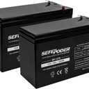 SEFEPODER 12 Volt 7ah Rechargeable Sealed Lead Acid Battery 2 Pack (F1 Terminals)