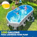 KimFilter Pro Series 1000 GPH Above Ground Pool Filter Pump, Powerful Pool Cartridge Filter Pump, Water Circulation and Filtration System -Improved Water Clean & Clarity, Pools Pumps Above Ground-Gray