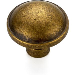 Ravinte 25 Pack 1-1/4 Inch Diameter Kitchen Cabinet Knobs Antique Brass Dresser Knobs Round Solid Cabinet Drawer Pulls for Kitchen Cupboard Hardware (Single Hole)