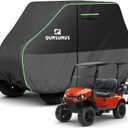 QUNSUNUS Waterproof Golf Cart Cover 2/4/4+2 Passenger, Universal Fit for Yamaha, Honda, Club Car, EZGO and Most Brands, Heavy Duty 4 Seater Golf Cart Cover with Zipper and Straps (Black)