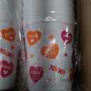 Meanplan 24 Pcs Valentine Plastic Cups, Reusable 16oz Heart Tumblers Galentines Day Cups for Kids Adults, Red Pink Valentine's Day Party Supplies for Anniversary Decoration