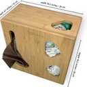 Trash Bag Dispenser & Grocery Bags Holder by Weneder - Bamboo 2 in 1 Kitchen Organizer for Garbage and Plastic Bags - Under Sink Storage, Over Cabinet Door and Wall Mounted - Wooden Home Organizers