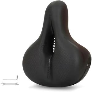 Bike Saddle Ergonomic Shape for Hip Comfort, Shock-Absorbing Design, Breathable Fabric, Suitable for Road & Mountain Biking, Secure Installation