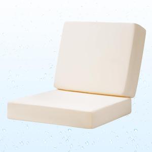 Outdoor Deep Seat Cushion Set, 24 x 24 Inch Waterproof and Fade Resistant Patio Furniture Cushion Backrest with Ties for Patio Couch Sofa and Balcony (Beige, 24x24Inch)