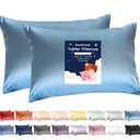 Deep Dream Toddler Pillowcases for 13x18 Pillow 2 Pack, 100% Cotton Travel Pillow Case Cover, 600 Thread Count Cotton Pillow Covers, Soft & Breathable Small Pillow Cases Envelope Closure, Flint Blue