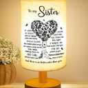 Sisters Gifts from Sister, to Sister Fabric Table Lamp, Sister Valentines Day Birthday Gifts for Sister, Bedside Table Lamp Gifts for Sisters from Sisters Adult