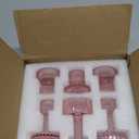 Candlestick Holders Bulk, 6 Pcs Amber Combination Candle Holders Set, Crystal Candle Holders for Wedding, Table Centerpiece, Home Decoration