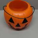 Halloween Pumpkin Jack O' Lantern Candy Bucket (Orange) 8" | Trick or Treat bucket