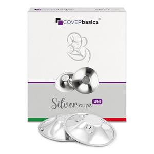 Original Italian Silver Nursing Cups - Nipple Shields for Breastfeeding - Helps Soothe and Protect Sore Nipples - Dermatologically Tested - Medical Device FDA-Registered (Universal Fit)