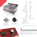 EGGKITPO Deep Fryers Stainless Steel Commercial Deep fryer with Timer Dual Tank Electric Deep Fryer with 2 Baskets Large Capacity 10L X 2 Electric Countertop Fryer for Restaurant and Home, 120V 3600W