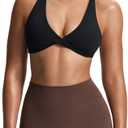 Aoxjox Women's Workout Sports Bras Fitness Satara Low Impact Bra Yoga Crop Tank L