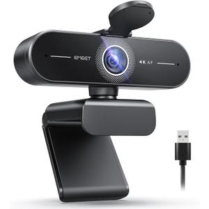 EMEET C60E 4K Webcam for Streaming & Gaming  PDAF Autofocus, Dual Mics, Live Streaming Camera with Auto Light Correction, Plug & Play USB Webcam for PC & Mac