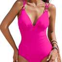 AI'MAGE Women's One Piece Swimsuit 2025 Tummy Control Bathing Suit Slimming O-Ring Swim Suits Crisscross Back Swimwear (Large)