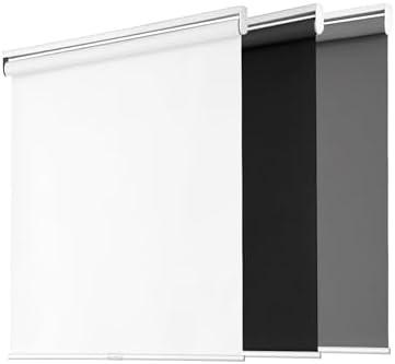 Blackout Roller Shades for Windows, Cordless Free-Stop Blinds with Thermal Insulated,UV Protection Fabric. Pull Down Room Darkening Door Blinds for Home, Office Easy to Install(22" W x 72" H, Black