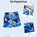 PATPAT Mommy and Me Matching SwimsuitOne Piece V Neck Bathing Suits Leaves Printed Family Swimwear Matching Set