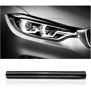 12 X 48inch Car Light Tint Film, Cuttable&Stretchability Car Headlight Taillight Fog Light Vivid Vinyl Wrap Protector,Non-Marking Self-Adhesive Decals Car Decor (Matte Black)