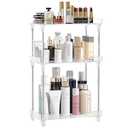 YIEZI Multi-Functional Plastic Shelf, 3-Tier, Anti-Slip, Easy Assembly, 30cm x 30cm x 10cm, Ideal for Organizing Cosmetics, Perfumes, Soaps, Lotions, and More