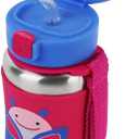 Skip Hop Toddler Sippy Cup - Zoo Stainless Steel Straw Bottle, Butterfly, 3.50" x 3.50" x 6.00"