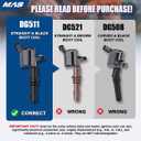 MAS Set of 8 Ignition Coils Pack Straight Boot & Motorcraft Spark plug SP546 SP515 Compatible with Ford F150 F250 F350 Super Duty Expedition Lincoln Navigator V8 5.4l Replacement for DG511 FD508