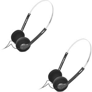 2Pcs Retro Over-Ear Headphone,Vintage Feelings Underwire Headphone,Hi-Fi Stereo Earphone Headset, for Most Mobile Phones Playback Pevices (Black)