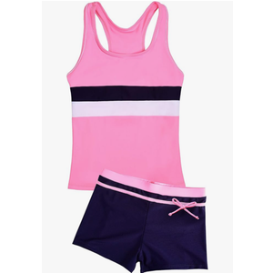 Uhnice Girls Swimsuit Two Piece Tankini Swimwear with Boyshort 6-7Y