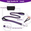 WINSEE Pet Harness Collar and Leash Set, All-in-one Reflective Dog Harness No Pull with Adjustable Buckles for Dogs (X-Large, Purple)