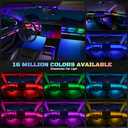 Dreamcolor Acrylic Interior Car LED Strip Light with Wireless APP, RGB 10 in 1 with 175 inches 612 LEDs Fiber Optic Strip Lights for Car, Dual Zone Symphony Neon Car Ambient Lighting