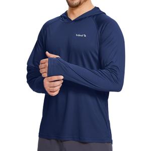 baleaf Mens Fishing Sun Shirts Long Sleeve Rash Guard Hoodies | Artic Cooling SPF UV Shirts for Swimming UPF 50 Qucik Dry Hoodie for Hiking Lightweight & Breathable with Thumb Holes & Hood XXL
